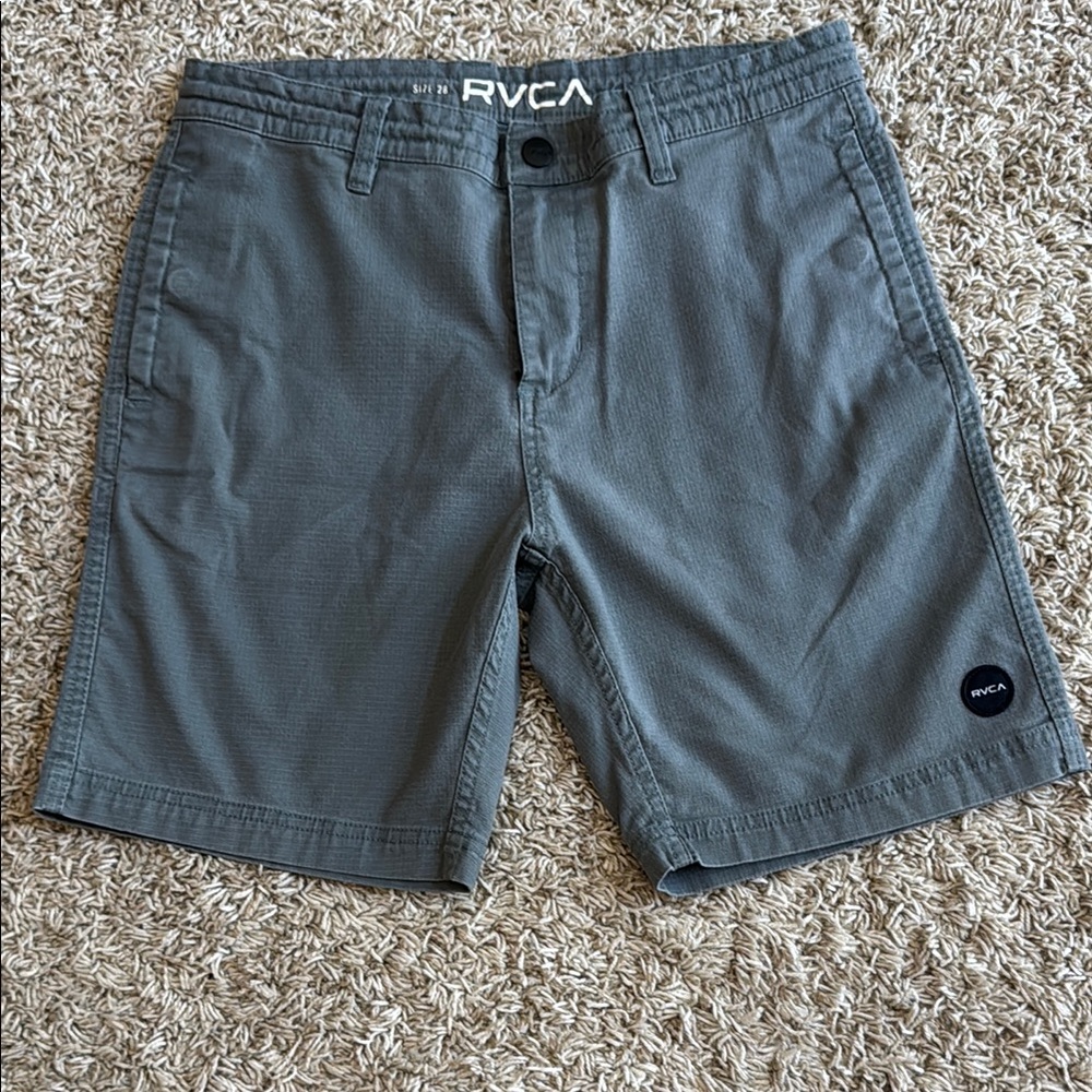 RVCA Gray Flat Front Shorts Casual Chino Style